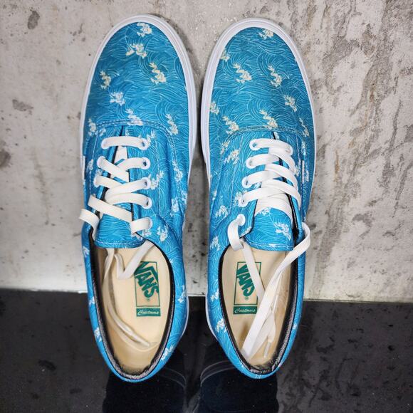 Vans Customs Tidal Wave Print Low Top Sneakers, size 13 mens - Picture 4 of 6